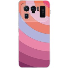 PrintiFy Xiaomi Mi 11 Ultra Uyumlu Kamera Korumalı Kapak Renk Cümbüşü Tasarımlı Şeffaf Silikon Kılıf