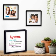 Hediye Vakti Öğretmenler Günü Hediyesi Mesajlı Yapışkanlı Sök Tak Paspartulu Pola 3 'lü Çerçeve