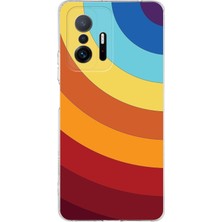 PrintiFy Xiaomi Mi 11T Kamera Korumalı Kapak Renk Cümbüşü Tasarımlı Şeffaf Kılıf