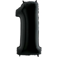Organizasyon Pazarı 34 inç 1 Siyah Renk Rakam Folyo Balon