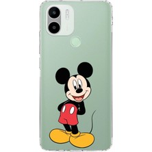 PrintiFy Redmi A1 Plus Kamera Korumalı Kapak Mickey Mouse Tasarımlı Şeffaf Kılıf