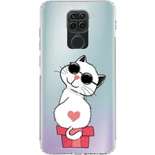 PrintiFy Xiaomi Redmi Note 9 Kamera Korumalı Kapak Coolcat Tasarımlı Şeffaf Kılıf