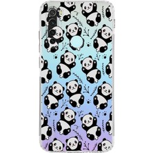 PrintiFy Xiaomi Redmi Note 8 Kamera Korumalı Kapak Panda Tasarımlı Şeffaf Kılıf