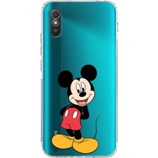 PrintiFy Xiaomi Redmi 9A Kamera Korumalı Kapak Mickey Mouse Tasarımlı Şeffaf Kılıf