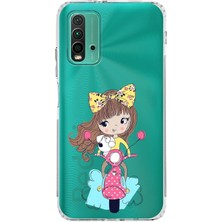 PrintiFy Xiaomi Redmi 9t Kamera Korumalı Kapak Vespagirl Tasarımlı Şeffaf Kılıf