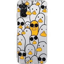 PrintiFy Xiaomi Redmi Note 10 4g Kamera Korumalı Kapak Duck Tasarımlı Şeffaf Kılıf