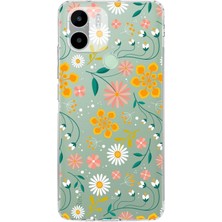 PrintiFy Redmi A2 Plus Uyumlu Kamera Korumalı Kapak Çiçek Tasarımlı Şeffaf Silikon