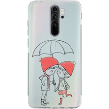 PrintiFy Xiaomi Redmi Note 8 Pro Kamera Korumalı Kapak Aşk Tasarımlı Şeffaf Kılıf