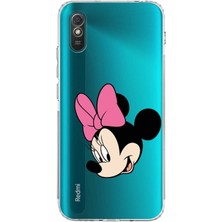PrintiFy Xiaomi Redmi 9A Kamera Korumalı Kapak Minnie Mouse Tasarımlı Şeffaf Kılıf