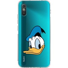 PrintiFy Xiaomi Redmi 9A Kamera Korumalı Kapak Donald Duck Tasarımlı Şeffaf Kılıf