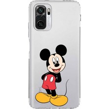 PrintiFy Xiaomi Redmi Note 10S Kamera Korumalı Kapak Mickey Mouse Tasarımlı Şeffaf Kılıf