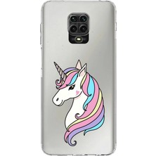 PrintiFy Xiaomi Redmi Note 9 Pro Kamera Korumalı Kapak Unicorn Tasarımlı Şeffaf Kılıf