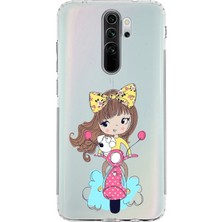 PrintiFy Xiaomi Redmi Note 8 Pro Kamera Korumalı Kapak Vespagirl Tasarımlı Şeffaf Kılıf