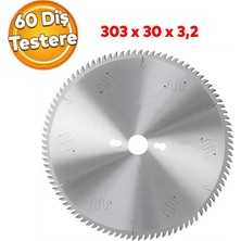 Badem10 Ahşap Mdf Lamine Mobilya Tahta Sunta Kesme Testeresi Metal Tezgah Tipi Uyumlu 303 mm 30 mm 60 Diş