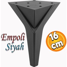 Badem10 Empoli Lüks Mobilya Kanepe Tv Ünitesi Koltuk Ayağı Mat Siyah Baza Ayakları Plastik 16 Cm