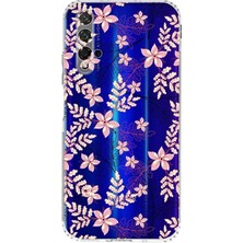 PrintiFy Huawei Honor 20 Kamera Korumalı Kapak Floral Kırmızı Tasarımlı Şeffaf Kılıf