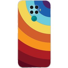 PrintiFy Huawei Mate 30 Lite Kamera Korumalı Kapak Renk Cümbüşü Tasarımlı Şeffaf Kılıf