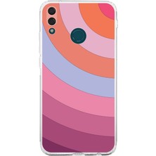 PrintiFy Huawei Y9 2019 Kamera Korumalı Kapak Renk Cümbüşü Tasarımlı Şeffaf Kılıf