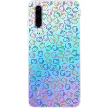 PrintiFy Huawei P30 Kamera Korumalı Kapak Hello Kitty Tasarımlı Şeffaf Kılıf