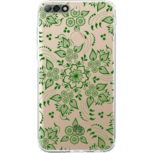 PrintiFy Huawei Y7 2018 Kamera Korumalı Kapak Nostalji Desen Tasarımlı Şeffaf Kılıf