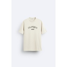 Loss Buttom California Malibu Siyah Baskılı Oversize T-Shirt