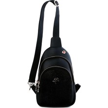Nas Bag Yeni Sezon Kadın Çapraz Body Bag Çanta Taşlı Siyah