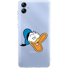 PrintiFy Samsung Galaxy A04E Kapak Donald Duck Tasarımlı Şeffaf Süper Silikon Kılıf