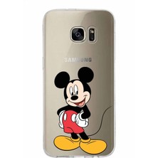 PrintiFy Samsung Galaxy S7 Edge Kapak Mickey Mouse Tasarımlı Şeffaf Süper Silikon Kılıf