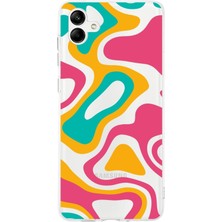 PrintiFy Samsung Galaxy A04 Kapak Renkli Desen Tasarımlı Şeffaf Süper Silikon Kılıf