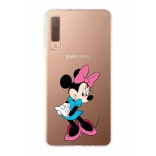 PrintiFy Samsung Galaxy A7 (2018) Kapak Minnie Mouse Tasarımlı Şeffaf Süper Silikon Kılıf