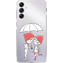 PrintiFy Samsung Galaxy A14 Uyumlu Kamera Korumalı Kapak Aşk Tasarımlı Şeffaf Süper Silikon Kılıf