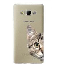 PrintiFy Samsung Galaxy A7 Uyumlu Kapak Catface Tasarımlı Şeffaf Süper Silikon Kılıf