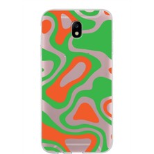 PrintiFy Samsung Galaxy J7 Pro Kapak Renkli Desen Tasarımlı Şeffaf Süper Silikon Kılıf