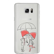 PrintiFy Samsung Galaxy Note 5 Kapak Aşk Tasarımlı Şeffaf Süper Silikon Kılıf