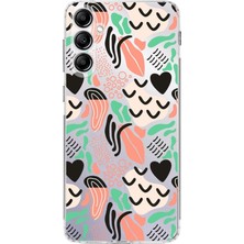 PrintiFy Samsung Galaxy A24 ile Uyumlu Kapak Memphis Desen Tasarımlı Şeffaf Süper Silikon Kılıf