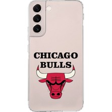 PrintiFy Samsung Galaxy S22 Plus Uyumlu Kamera Korumalı Kapak Chicago Bulls Tasarımlı Şeffaf Süper Silikon Kılıf