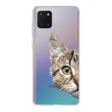 PrintiFy Samsung Galaxy NOTE10 Lite Kapak Catface Tasarımlı Şeffaf Süper Silikon Kılıf