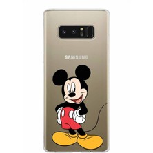 PrintiFy Samsung Galaxy Note 8 Kapak Mickey Mouse Tasarımlı Şeffaf Süper Silikon Kılıf