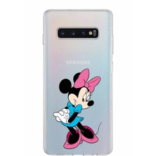 PrintiFy Samsung Galaxy S10 Plus Kapak Minnie Mouse Tasarımlı Şeffaf Süper Silikon Kılıf