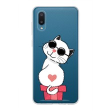 PrintiFy Samsung Galaxy A02 Uyumlu Kapak Coolcat Tasarımlı Şeffaf Süper Silikon Kılıf