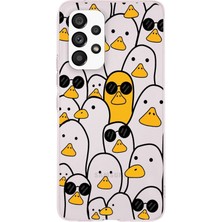PrintiFy Samsung Galaxy A53 Uyumlu Kapak Duck Tasarımlı Şeffaf Süper Silikon Kılıf