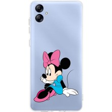 PrintiFy Samsung Galaxy A04E Kapak Minnie Mouse Tasarımlı Şeffaf Süper Silikon Kılıf