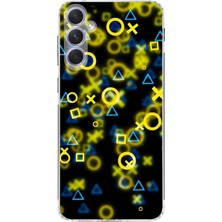 PrintiFy Samsung Galaxy A54 Kamera Korumalı Kapak Semboller Tasarımlı Şeffaf Süper Silikon Kılıf