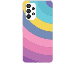 PrintiFy Samsung Galaxy A33 Kapak Renk Cümbüşü Tasarımlı Şeffaf Süper Silikon Kılıf