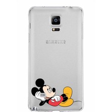 PrintiFy Samsung Galaxy Note 4 Kapak Mickey Mouse Tasarımlı Şeffaf Süper Silikon Kılıf