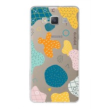 PrintiFy Samsung Galaxy A5 (2015) Uyumlu Kapak Geometrik Şekiller Tasarımlı Şeffaf Süper Silikon Kılıf