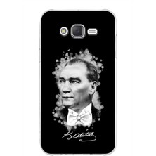 PrintiFy Samsung Galaxy J7 Core Kapak Atatürk Tasarımlı Şeffaf Süper Silikon Kılıf