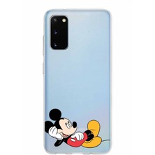 PrintiFy Samsung Galaxy S20 Kapak Mickey Mouse Tasarımlı Şeffaf Süper Silikon Kılıf