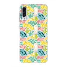 PrintiFy Samsung Galaxy A50S ile Uyumlu Kapak Memphis Desen Tasarımlı Şeffaf Süper Silikon Kılıf