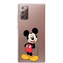 PrintiFy Samsung Galaxy Note 20 Kapak Mickey Mouse Tasarımlı Şeffaf Süper Silikon Kılıf
